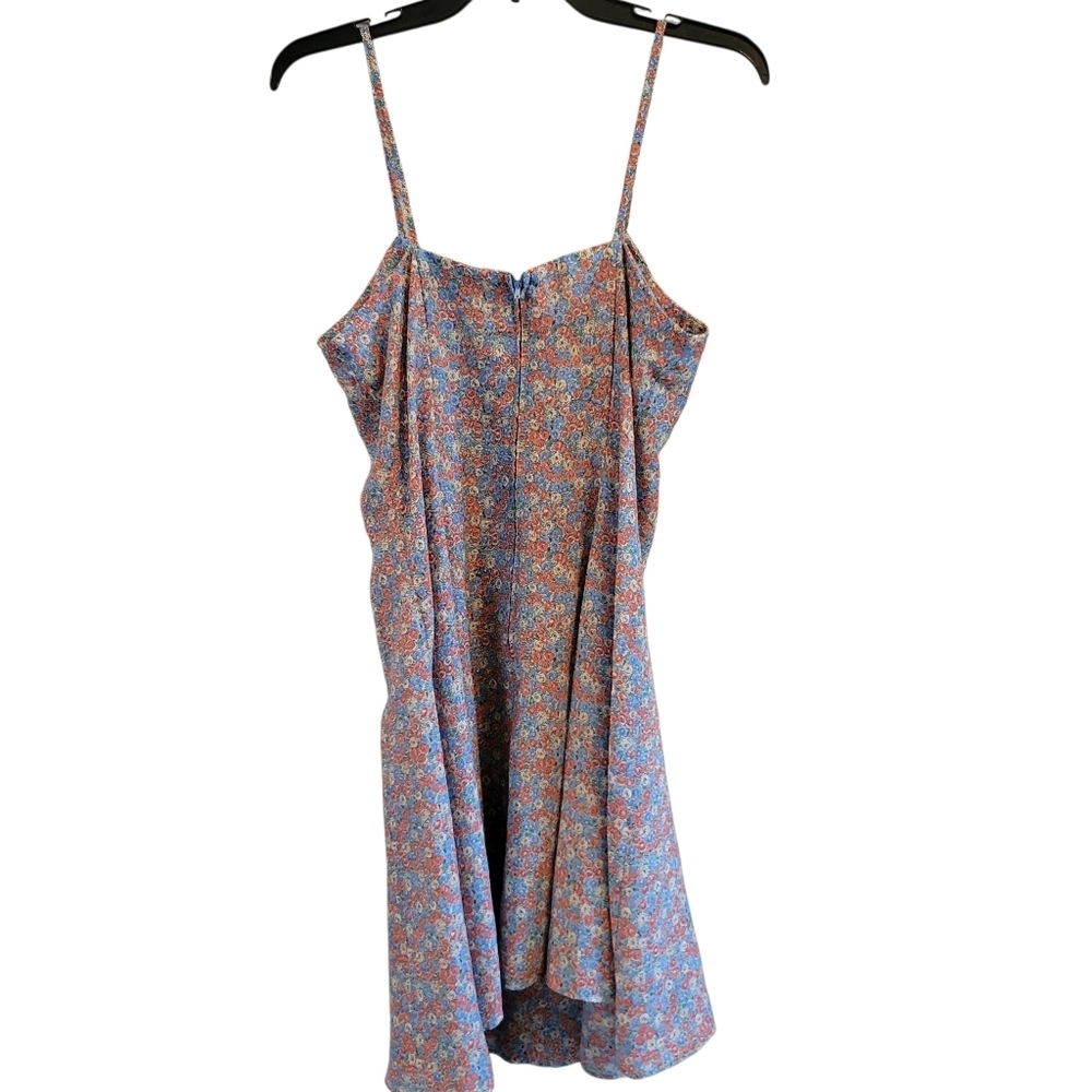 Vintage 90s Compagnie Internationale Express Red Blue Floral Sundress - Picture 2 of 6